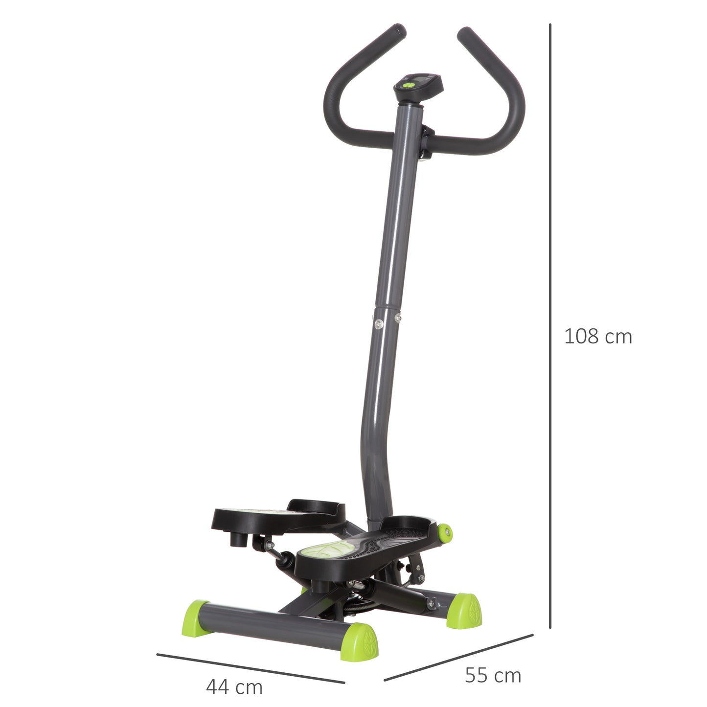 Twister Stepper Height Adjustable Step Machine w/ LCD Screen Grey HOMCOM