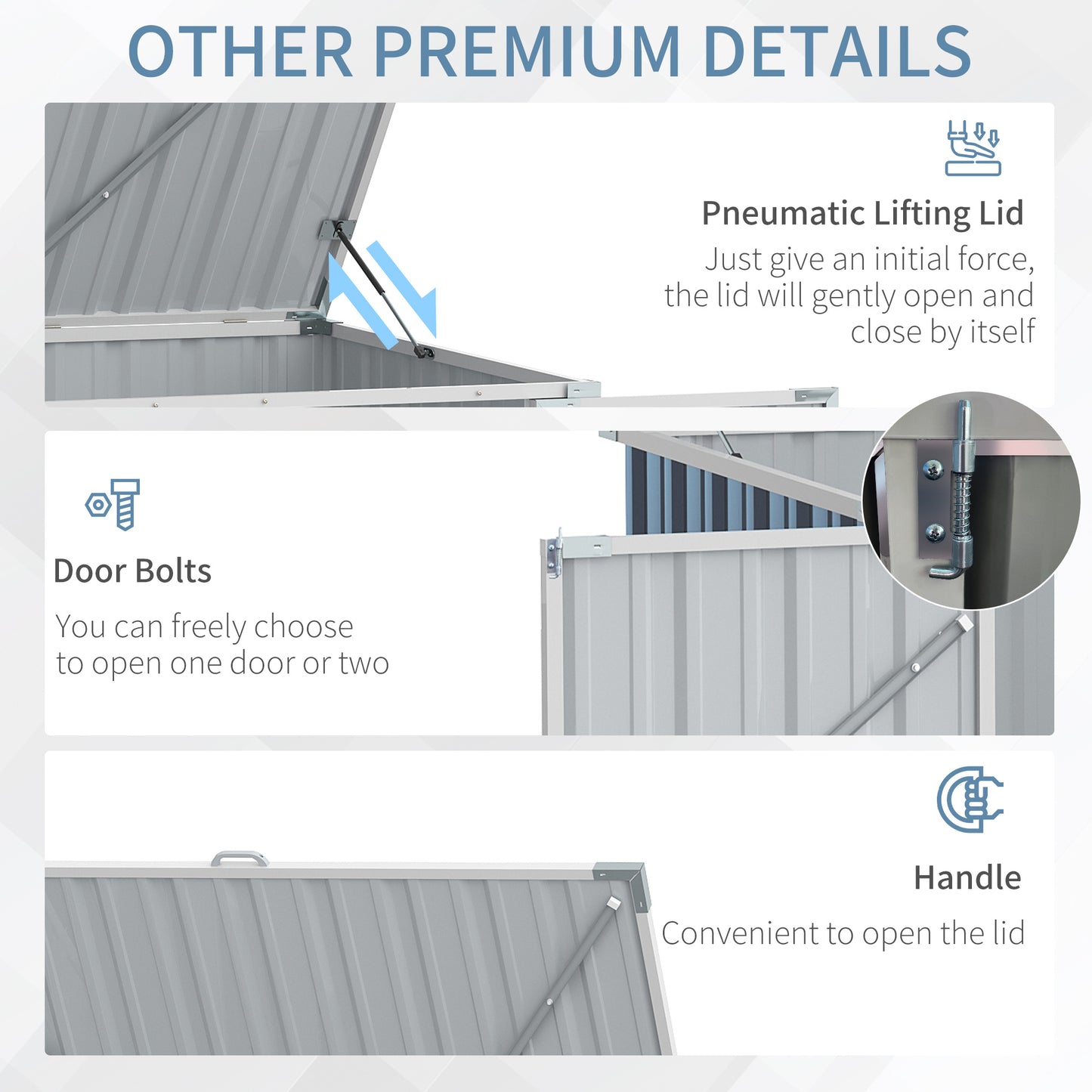 2-Bin Steel Rubbish Storage Shed w/ Double Locking Doors Outsunny