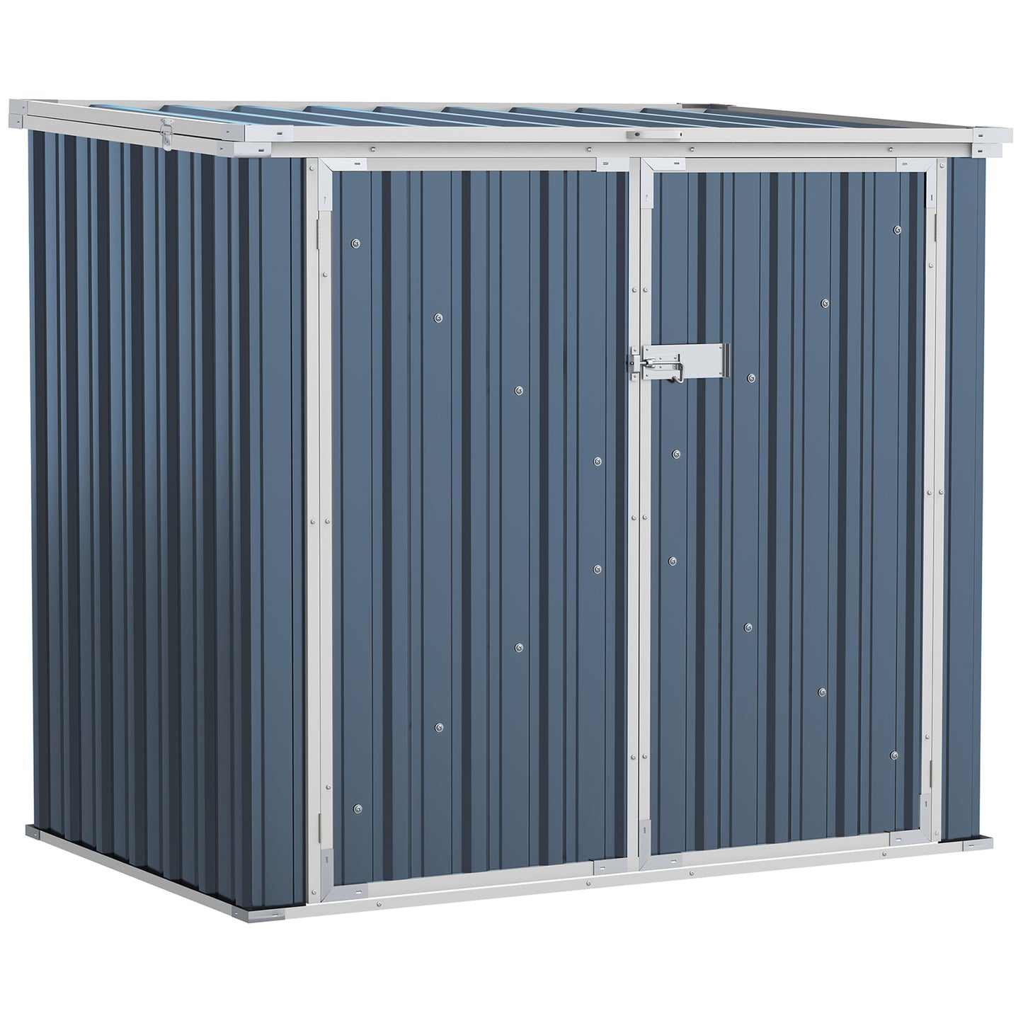 2-Bin Steel Rubbish Storage Shed w/ Double Locking Doors Outsunny