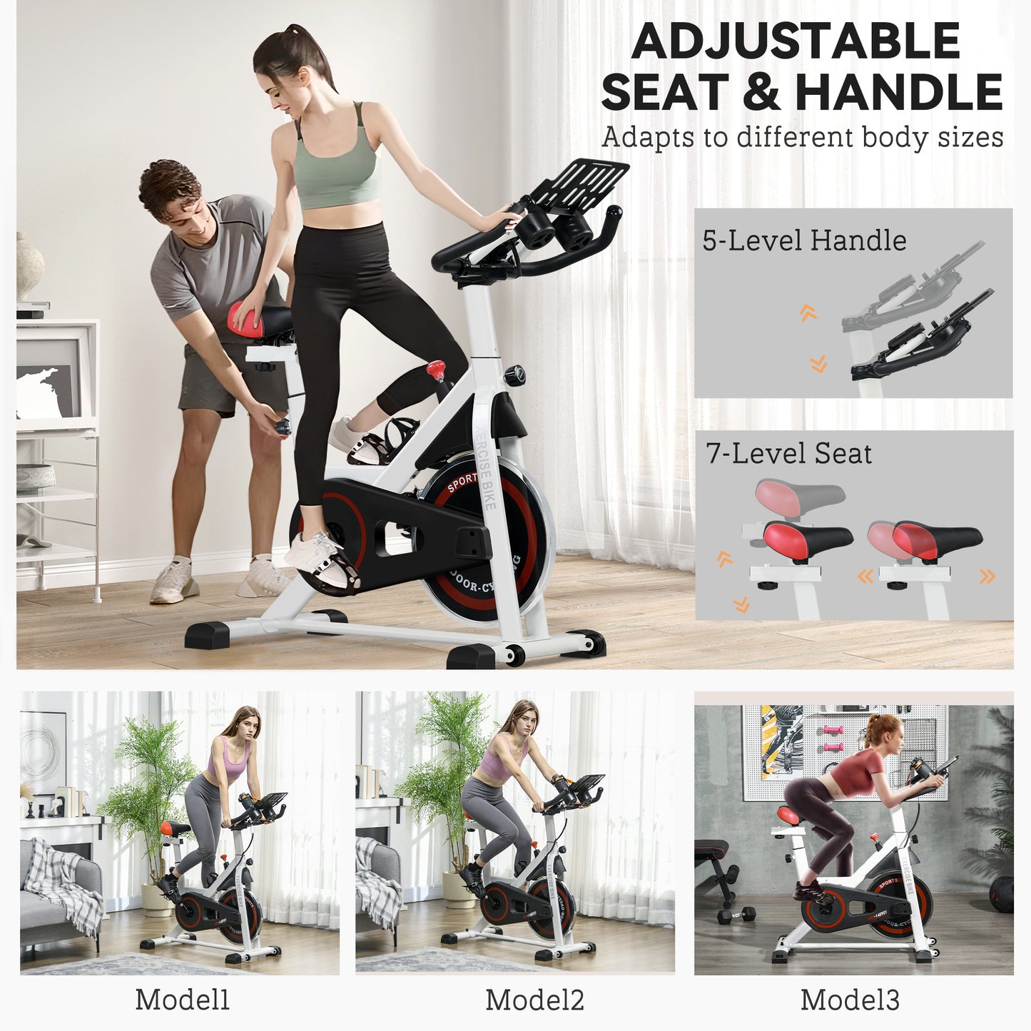 8kg Flywheel Exercise Bike w/ Adjustable Height/Resistance LCD Monitor HOMCOM