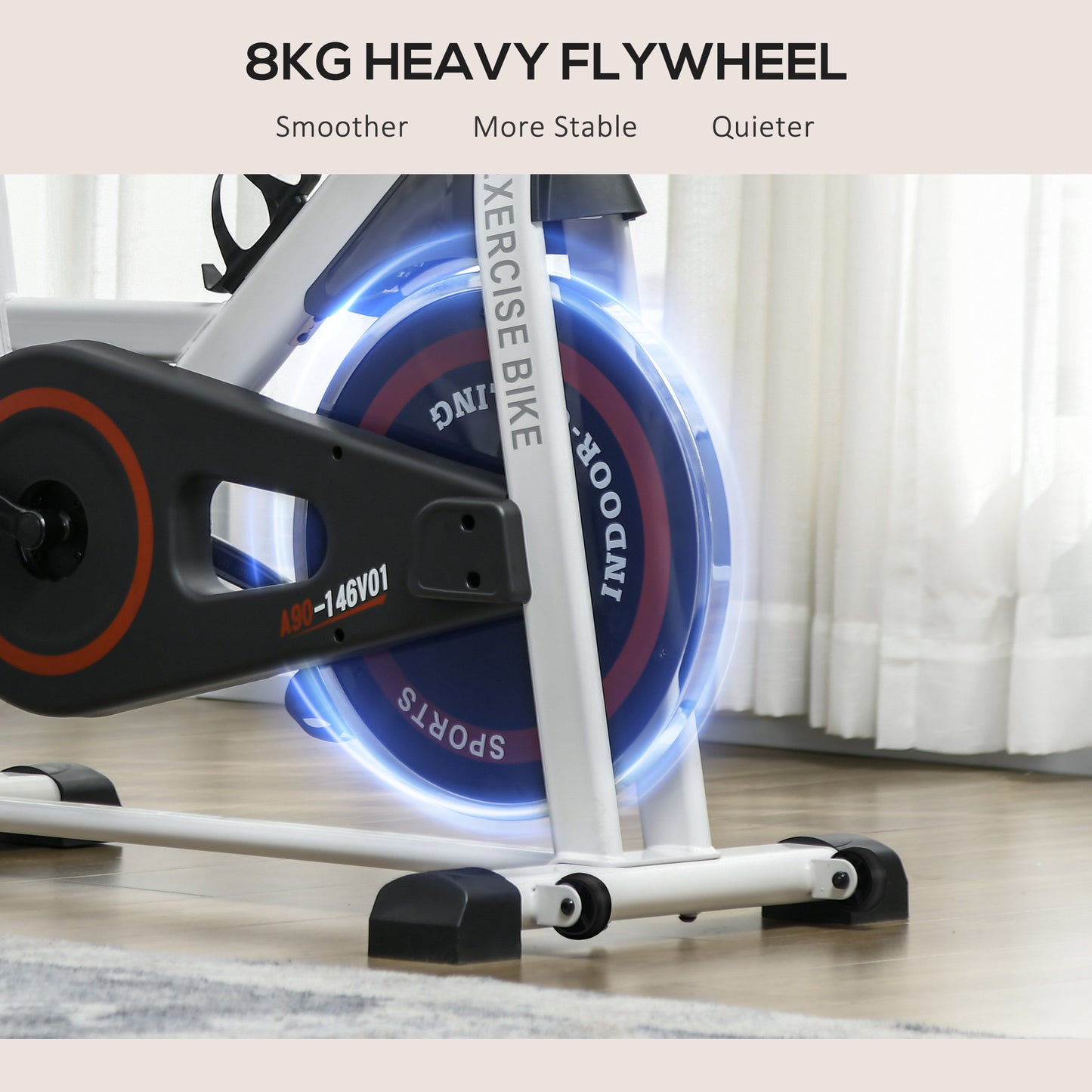 8kg Flywheel Exercise Bike w/ Adjustable Height/Resistance LCD Monitor HOMCOM