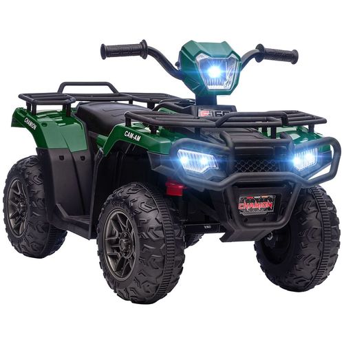 12V Electric Quad Bike for Kids w/ LED Headlights Music Green HOMCOM