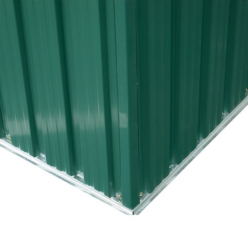 Pent Roofed Metal Garden Shed Foundation and Vent 260x194x200cm Green