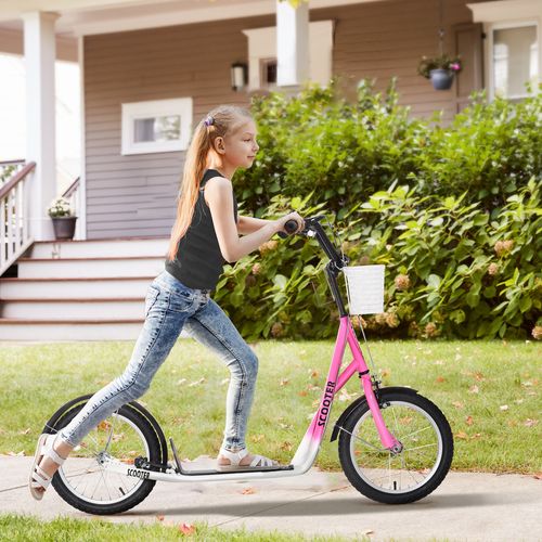 Kids Kick Scooter Teen Ride On Adjustable Children Scooter with Brakes HOMCOM