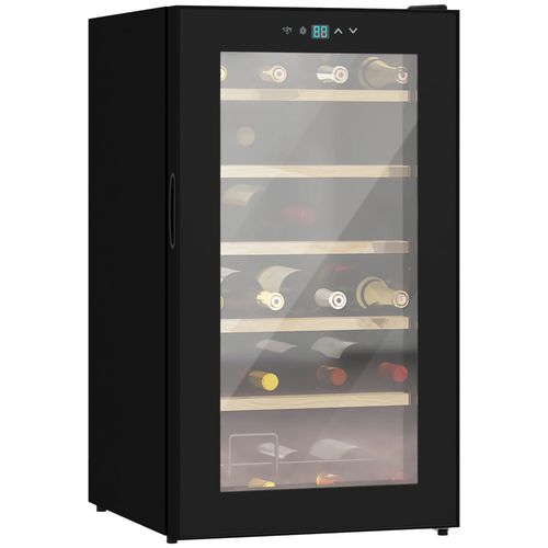 24 Bottles Wine Fridge with Glass Door Digital Touch Screen Control LED Light