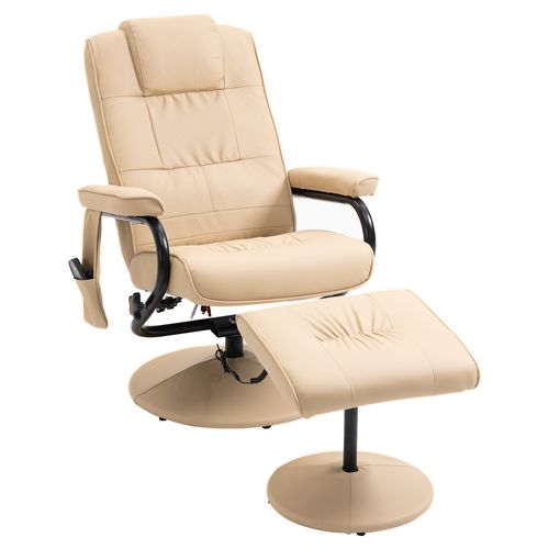 Freestanding Living Room Chair with High Density Cushion and Footrest Cream