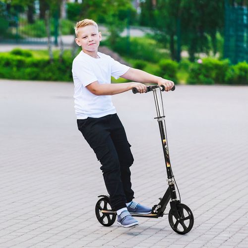 Foldable Kick Scooter for Kids w/ Adjustable Height Break Big Wheels