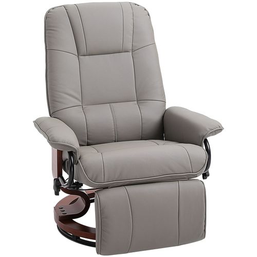 Ergonomic Recliner Sofa Chair PU Leather Armchair Lounger with Footrest Grey