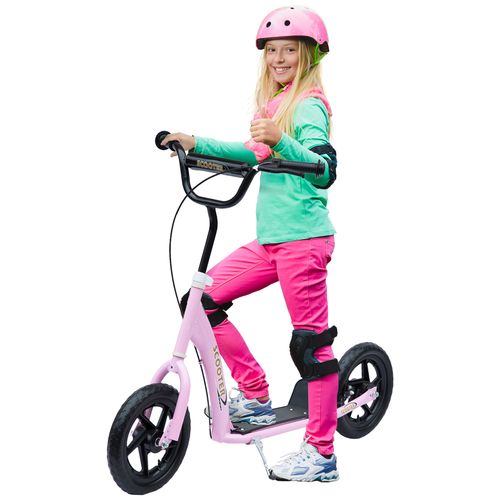 Push Scooter Teen Kids Stunt Bike Ride On with 12" EVA Tyres Pink HOMCOM