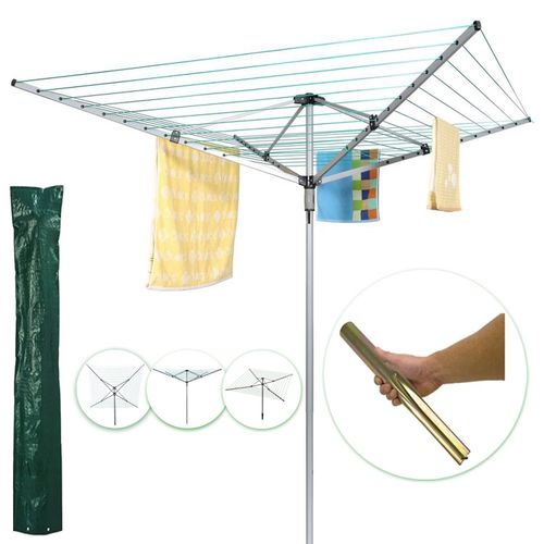 60M Rotary Airer Dryer – With Cover & Metal Spike for Outdoor Drying