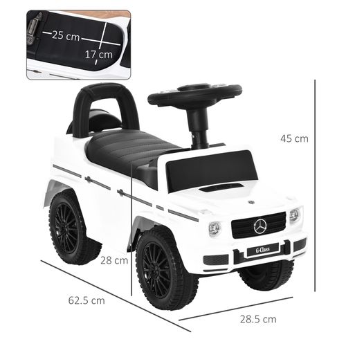 Benz G350 Kids Ride on Sliding Car w/ Under Seat Storage No Power White HOMCOM