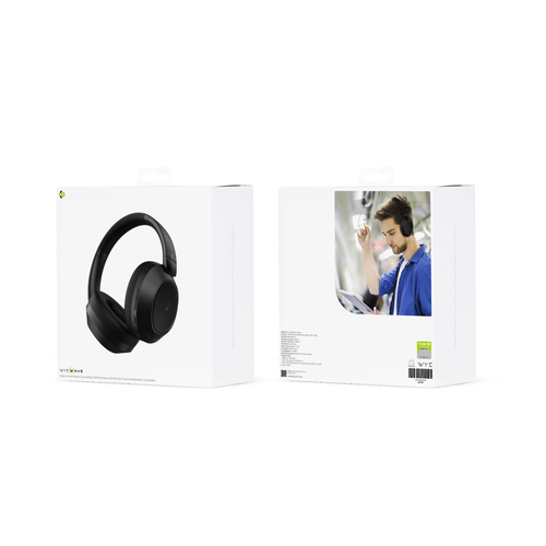 Advanced Noise Cancelling Premium Sound Wireless Headsets Black WYEWAVE