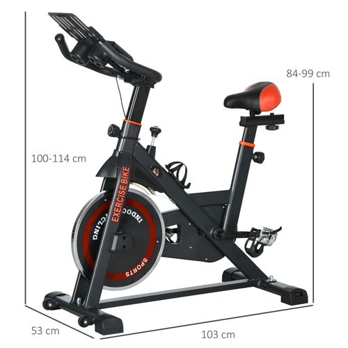 8kg Flywheel Exercise Bike with Adjustable Height Resistance Black HOMCOM