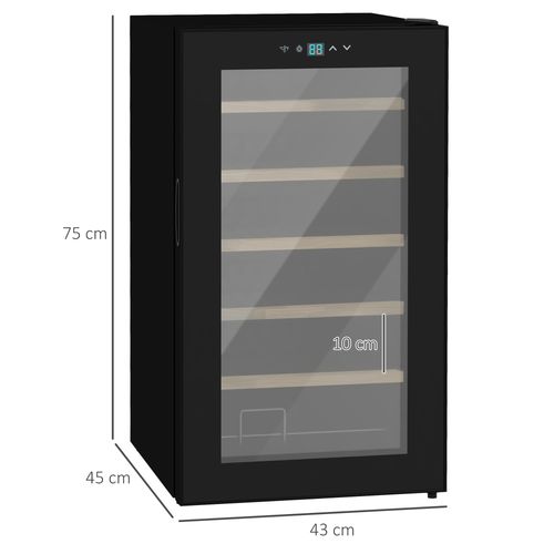 24 Bottles Wine Fridge with Glass Door Digital Touch Screen Control LED Light