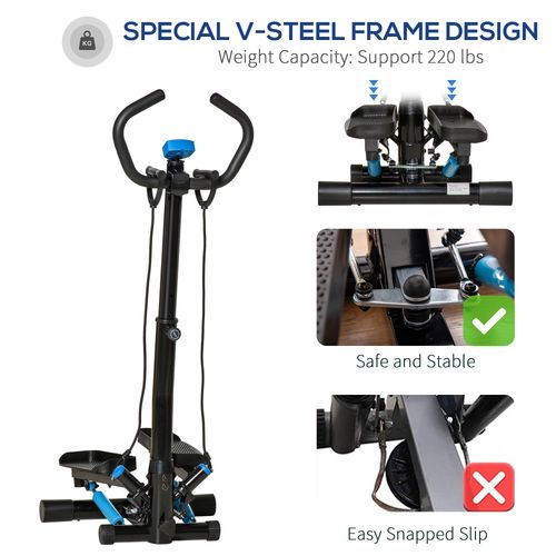 Adjustable Twist Stepper Step Machine For Home Gym Aerobic Workout HOMCOM