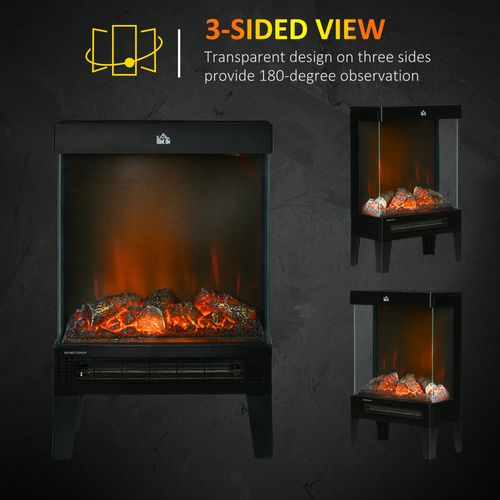 Fireplace Heater Quiet LED Flame Effect Overheating Protection 1000/2000W