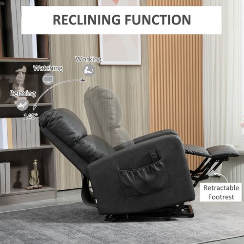 Riser and Recliner Chair Lift Chair for Living Room w/ Remote Grey HOMCOM