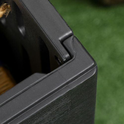 336 Litre Rolling Outdoor Garden Storage Box Plastic Container Black Outsunny