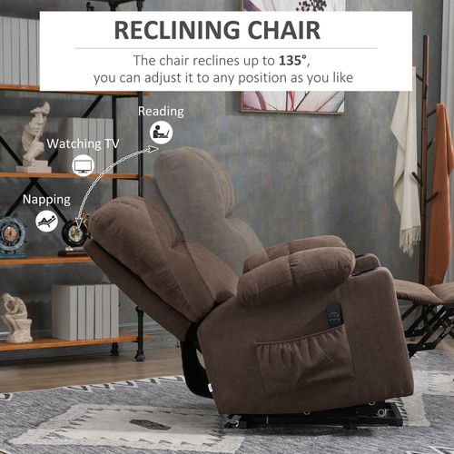 Heavy Duty Riser and Recliner Chair Lift Chair for the Elderly Brown HOMCOM