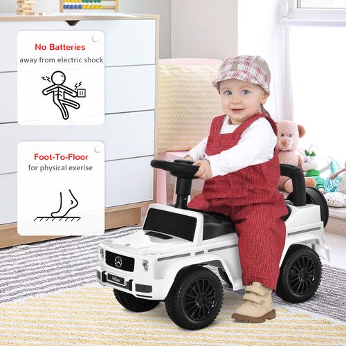 Benz G350 Kids Ride on Sliding Car w/ Under Seat Storage No Power White HOMCOM