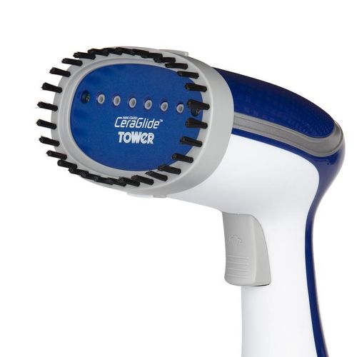 Tower Ceraglide Garment Steamer 1000W Blue and White Clothing Ironing