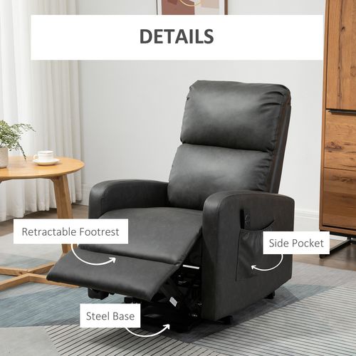 Riser and Recliner Chair Lift Chair for Living Room w/ Remote Grey HOMCOM