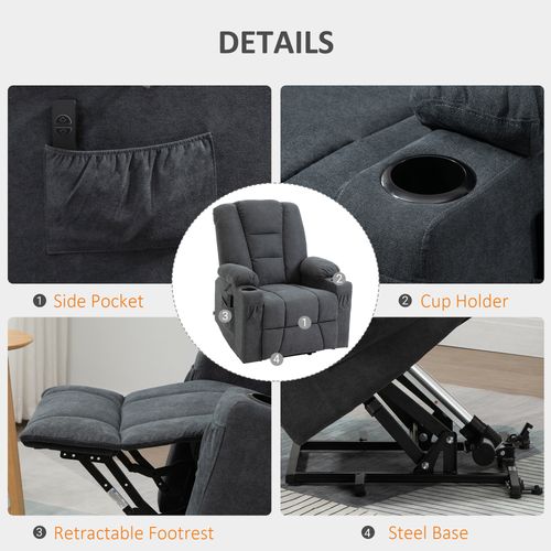 Riser and Recliner Chair w/ Remote, Lift Chair for the Elderly Grey