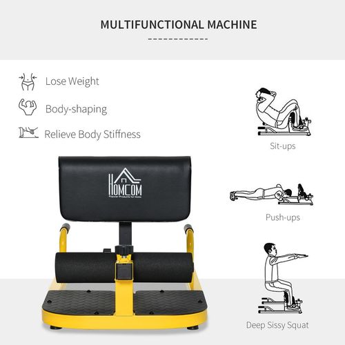 3 IN 1 Squat Machine Sit Up Push Up Gym Work Out Leg Exercise Adjustable