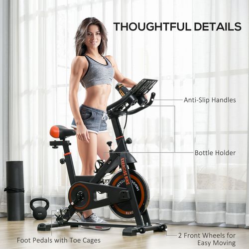 8kg Flywheel Exercise Bike with Adjustable Height Resistance Black HOMCOM