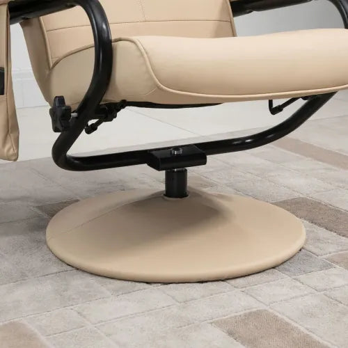 Freestanding Living Room Chair with High Density Cushion and Footrest Cream