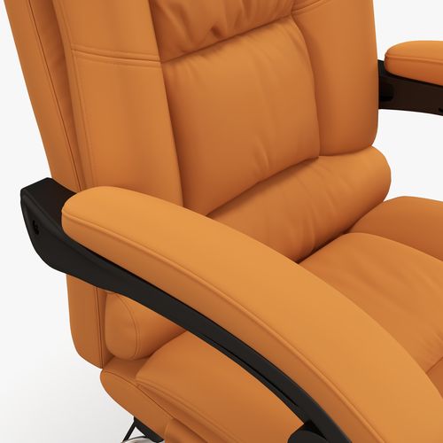 PU Leather Vibration Massage Office Chair with Heat Footrest Brown Vinsetto