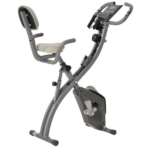 2-In-1 Upright Exercise Bike 8-Level Adjustable with Pulse Sensor Grey HOMCOM