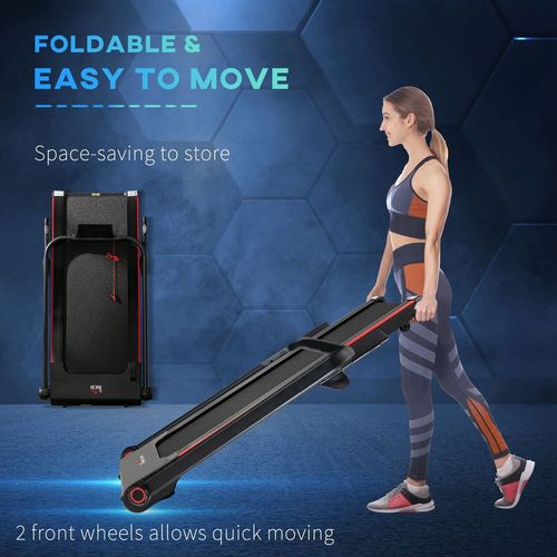 Electric Folding Treadmill w/ Wheels, Safety Button and LED Monitor