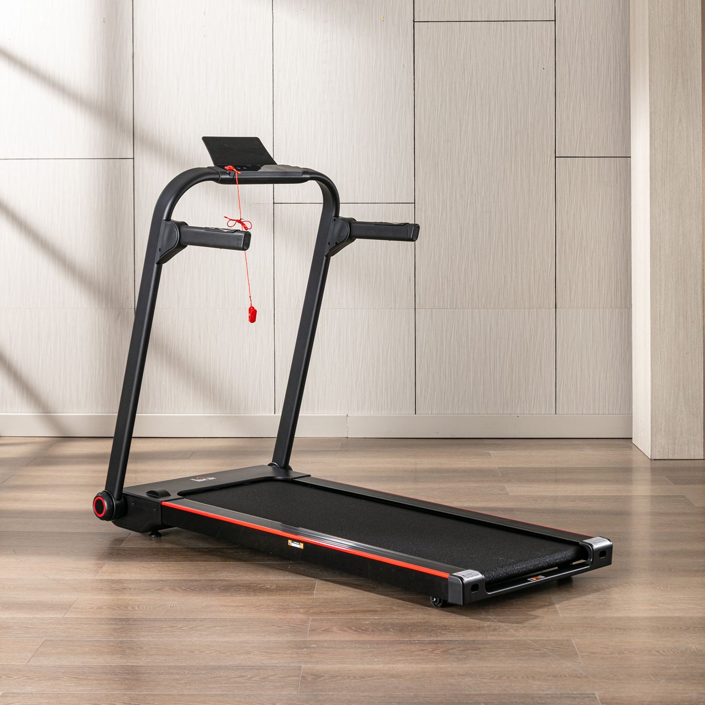 Electric Folding Treadmill w/ Wheels, Safety Button and LED Monitor