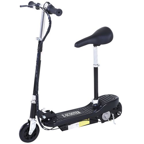 Kids Foldable Electric Powered Scooter 120W Toy Brake Kickstand Black HOMCOM