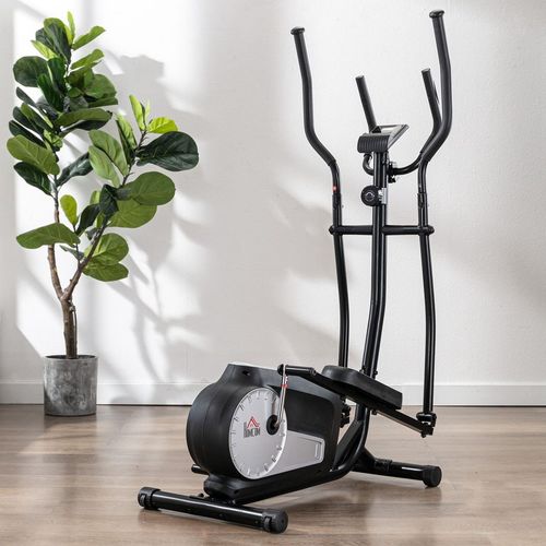 Elliptical Cross Trainer w/ Adjustable Resistance LCD Monitor Wheels HOMCOM