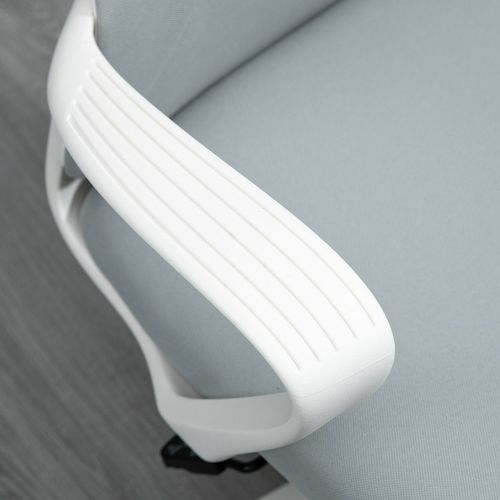 High-Back Home Office Chair Height Adjustable Elastic Desk Chair Grey Vinsetto