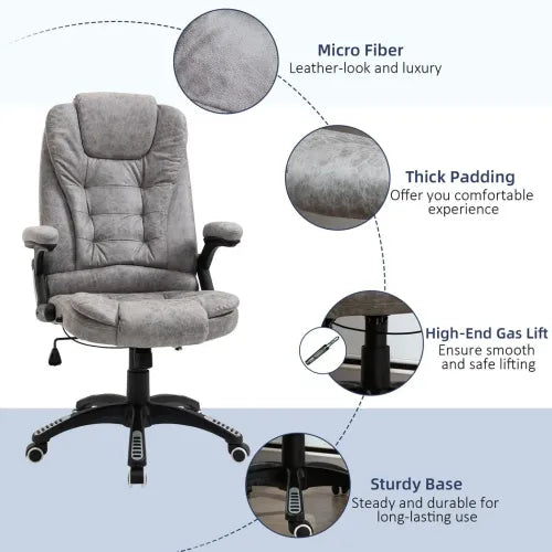 High Back Home Office Chair Computer Desk Chair w/ Arms Swivel Wheels Grey