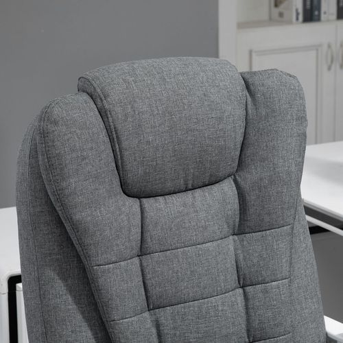 Computer Office Chair Home Swivel Task Recliner w/ Footrest Arm Grey