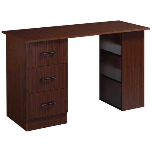 Computer Desk w/ Storage Writing Study Table for Home Office Brown HOMCOM