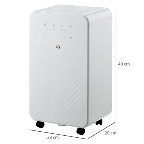 10L/Day Protable Quiet Air Dehumidifier with Purifier Timer 5 Modes HOMCOM