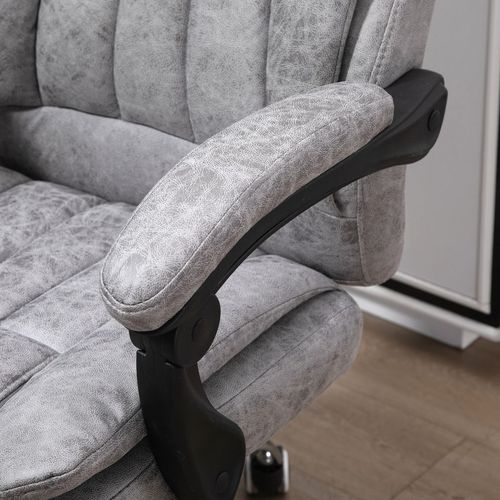 6-Point Vibrating Massage Office Chair w/ Microfibre Upholstery Arms Grey