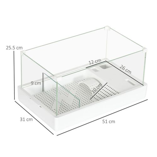 Turtle Tank Glass Tank w/ Basking Platform Reptile Habitat