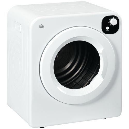 6kg Vented Tumble Dryer with 7 Dry Programmers for Small Spaces White HOMCOM