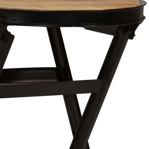 Desk with Folding Stool Solid Mango Wood 115x50x76 cm