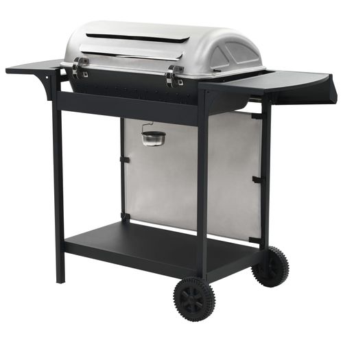 Gas BBQ Grill with 6 Cooking Zones Stainless Steel Silver