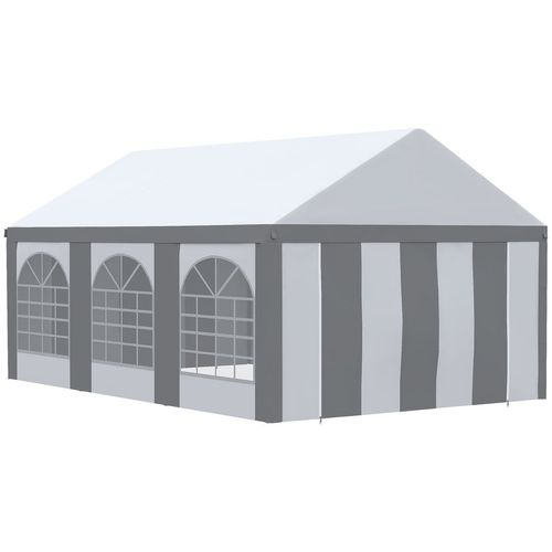 6 x 4m Party Tent, Marquee Gazebo with Sides Six Windows and Double Doors