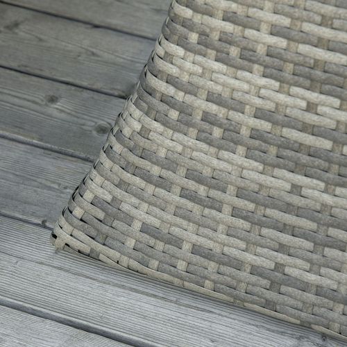 Rattan Wicker Tea Coffee Table w/ Umbrella Hole and Storage Space Grey Outsunny