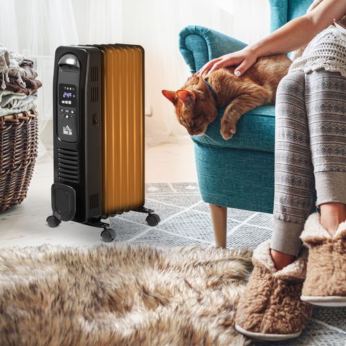 1500W Digital Oil Filled Radiator Portable Electric Heater with LED Display