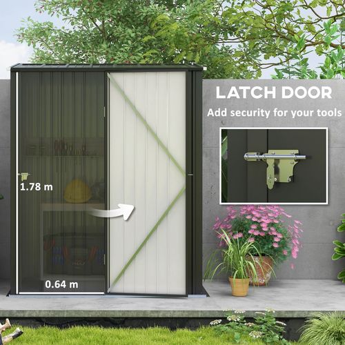 Outdoor Storage Shed Steel Garden Shed w/ Lockable Door for Backyard Patio Lawn